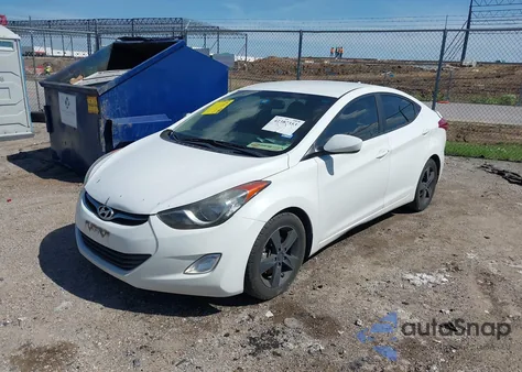 2013 Hyundai Elantra Gls z USA, uszkodzony, nr VIN 5NPDH4AE8DH287169